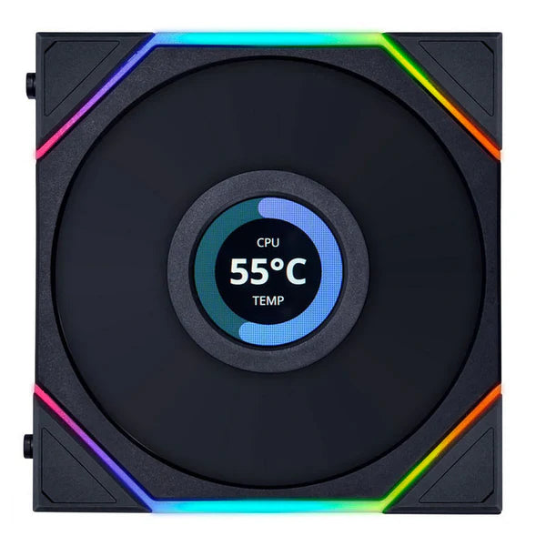 LIAN LI UNI FAN TL LCD 120 WIRELESS RGB Noir - Pack de 3
